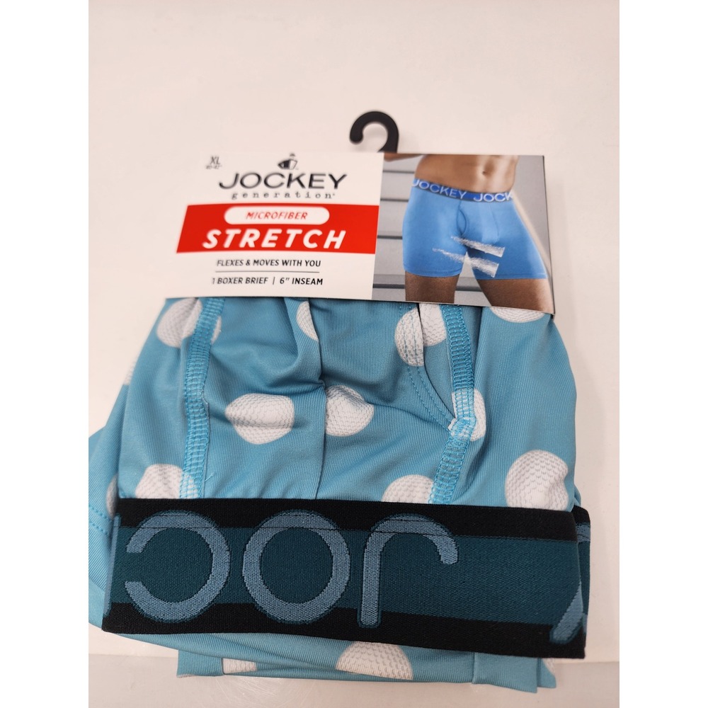 Jockey Generation Mens Microfiber Stretch Boxer Briefs Blue Golf Size XL